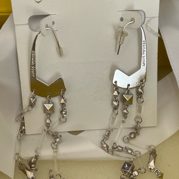 NWT Kendra Scott RARE & Retired Corza Earrings Silver Mix STUNNING! - Picture 13 of 15